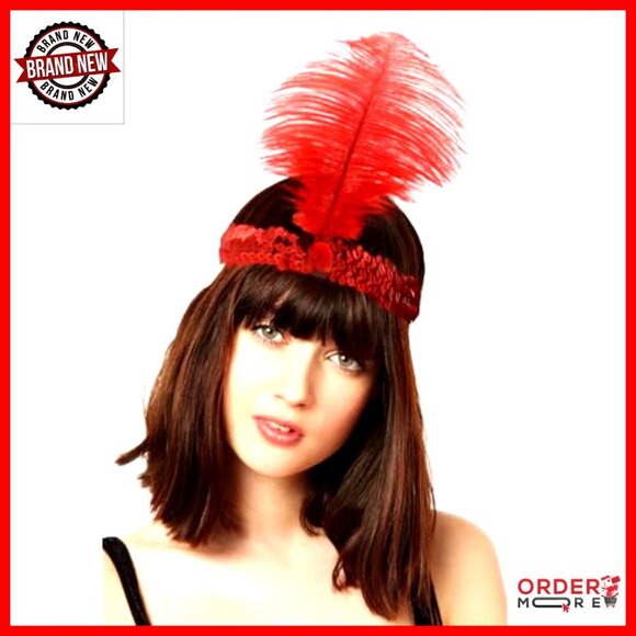 30-Piece Sequin Feather Headbands for Gatsby Costume Parties & Events main image 4